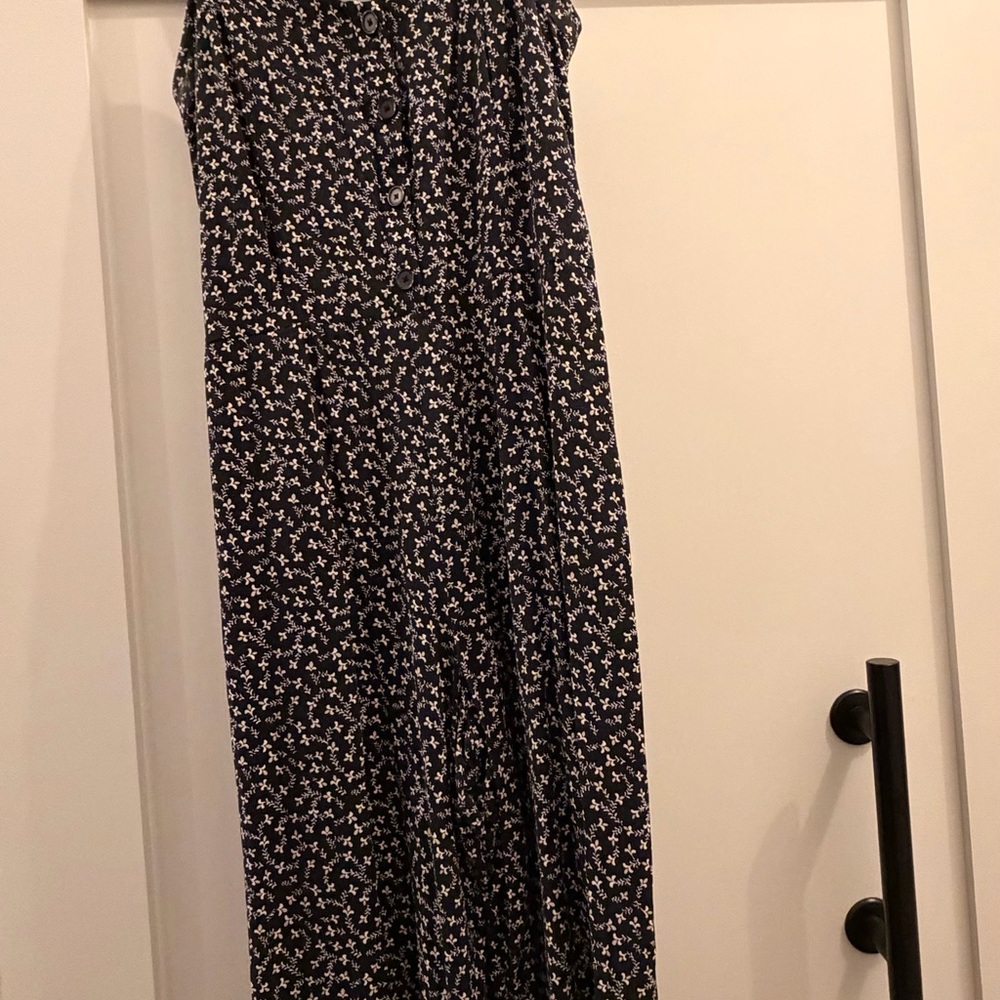 LOFT Black and White Floral Maxi Skirt